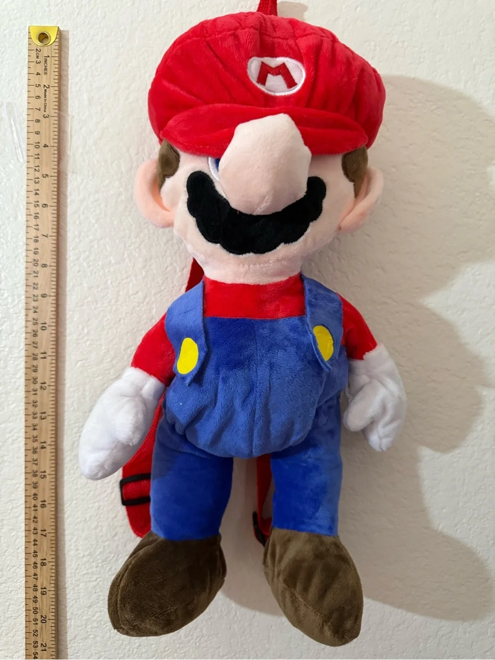 Classic Red & Blue Mario Plush Backpack - Kids Toy